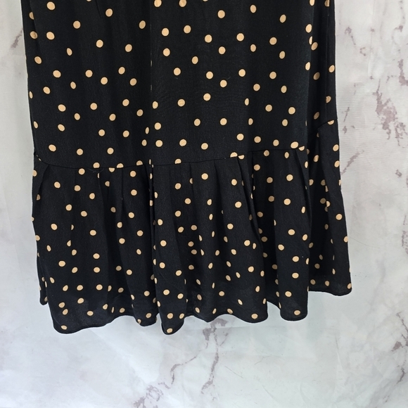 Seraphine Dress Women 2 XS Black Brown Polka Dot Maternity Nursing Button Front - Picture 8 of 14